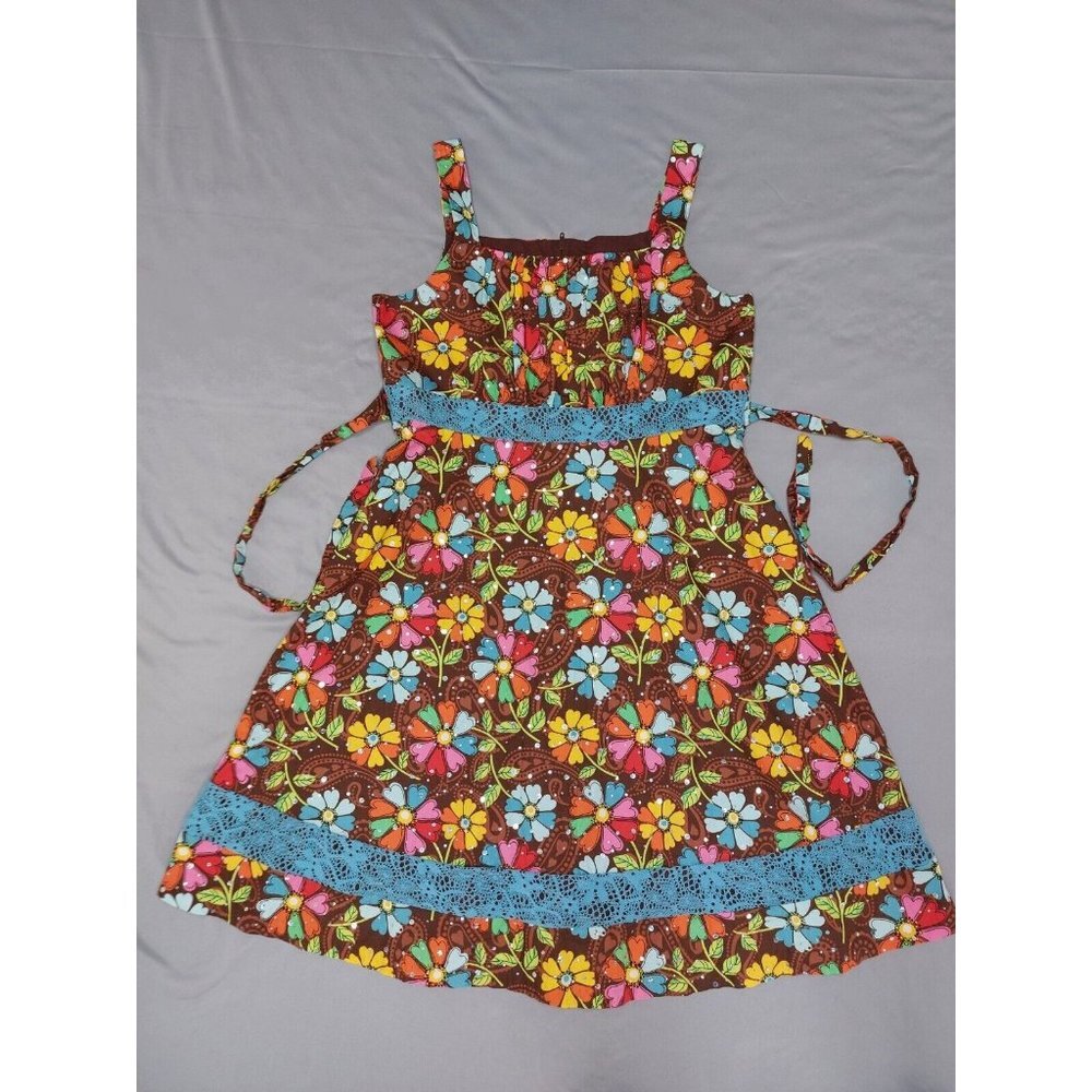 Girls Dress ASHLEY ANN Brown floral Girls size 16